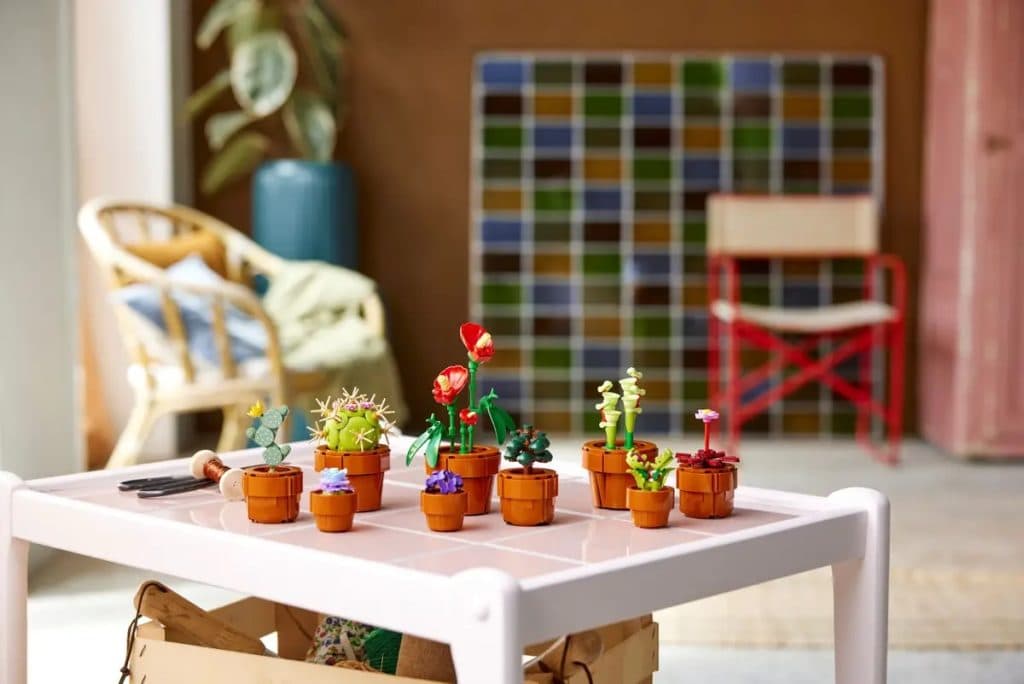 LEGO Icons Tiny Plants on display