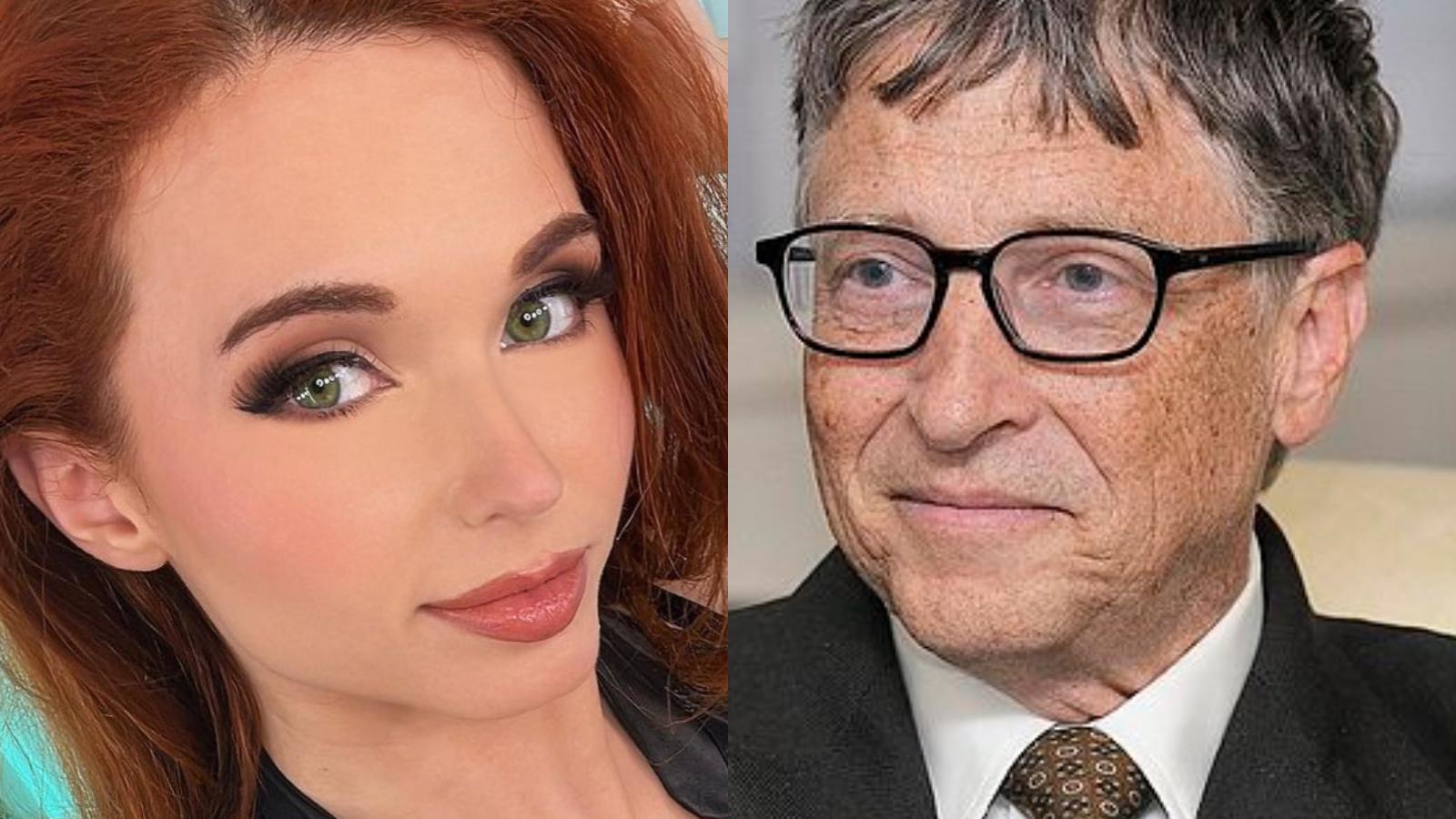 amouranth next to bill gates in a side-by-side