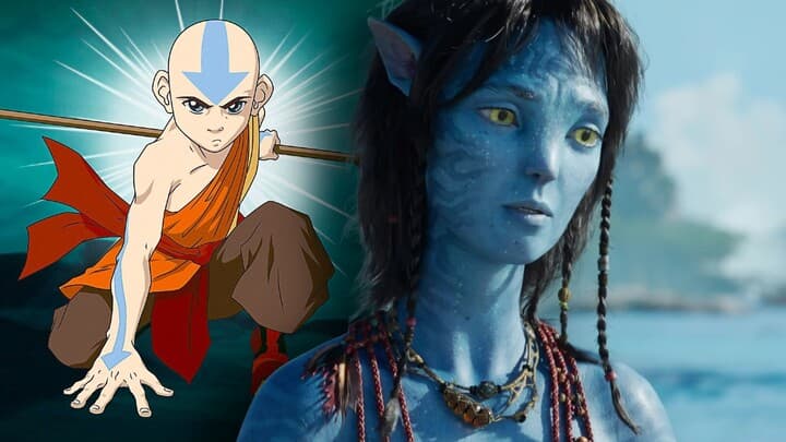 Aang from Avatar: The Last Airbender and Kiri from Avatar: The Way of Water