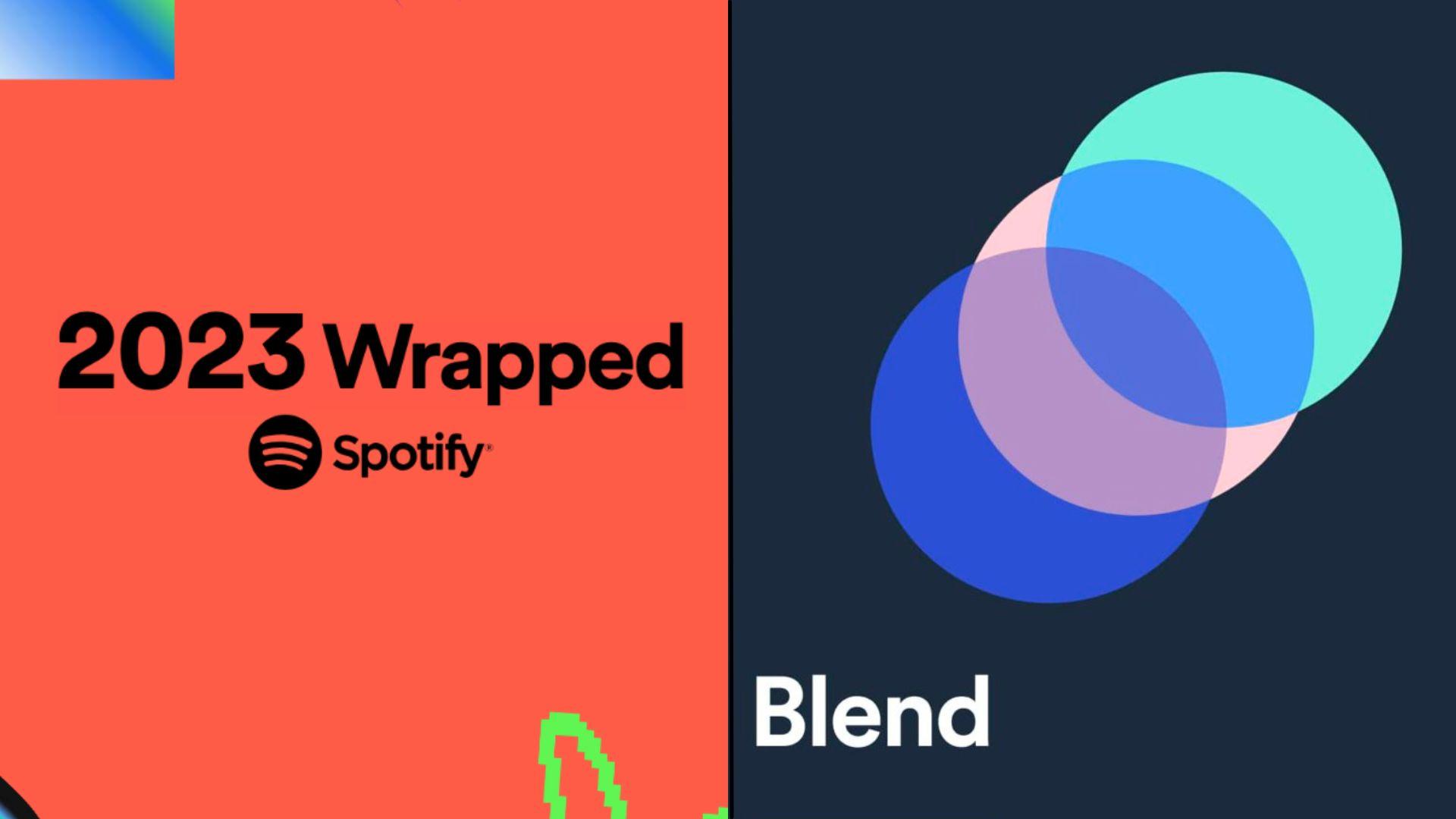 Spotify Wrapped logo next to Blend logo
