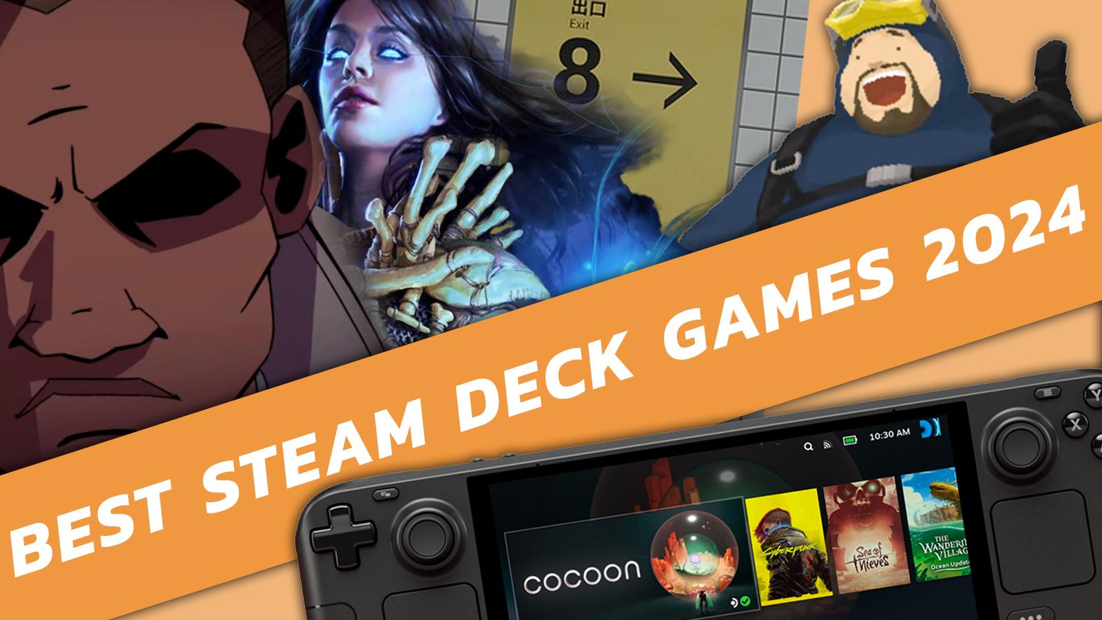 Best Steam Deck Games 2024 - includes images from Path of Exile, El Paso Elsewhere, Dave the Diver and Exit 8