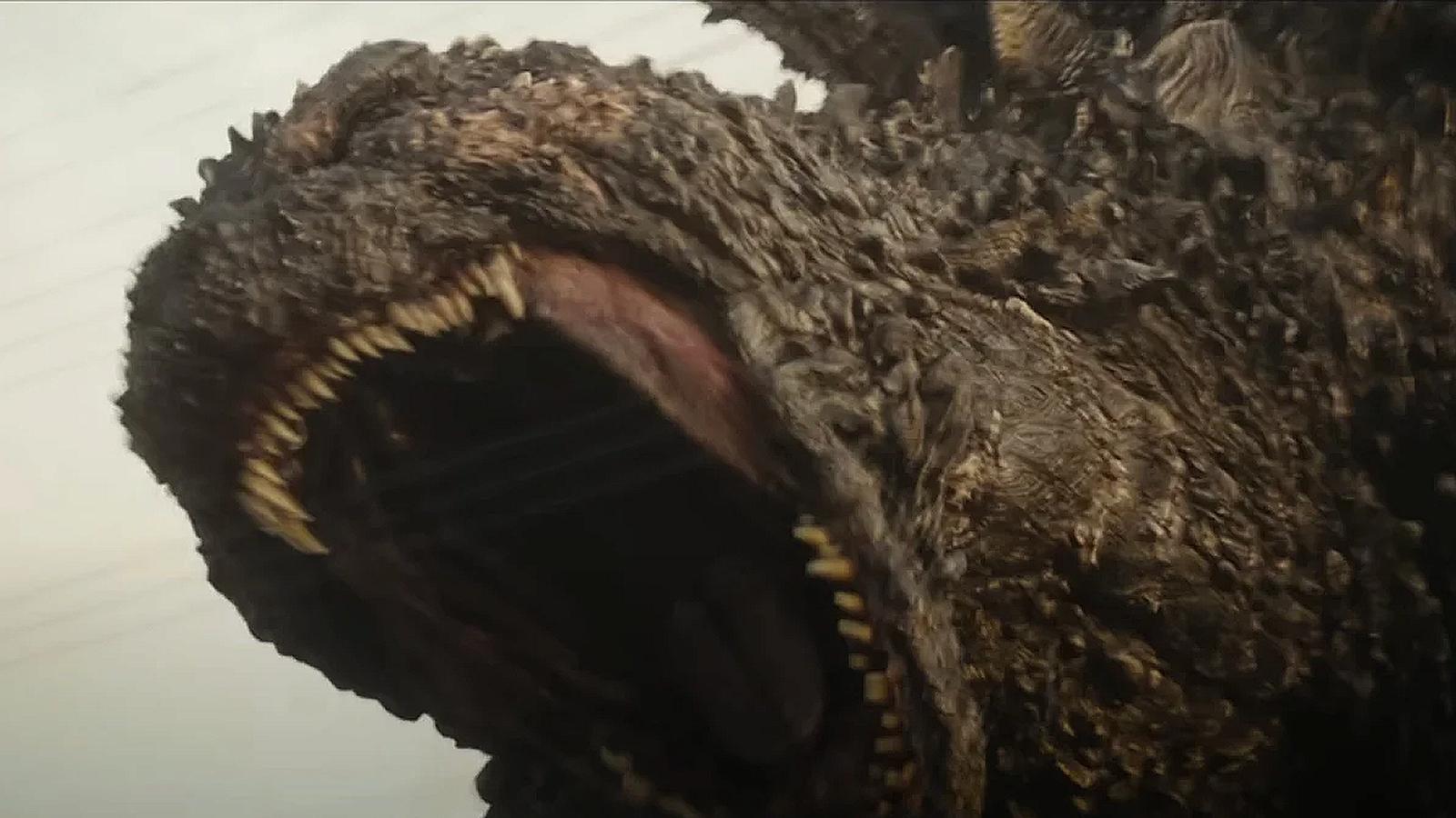 Godzilla roaring in Godzilla Minus One