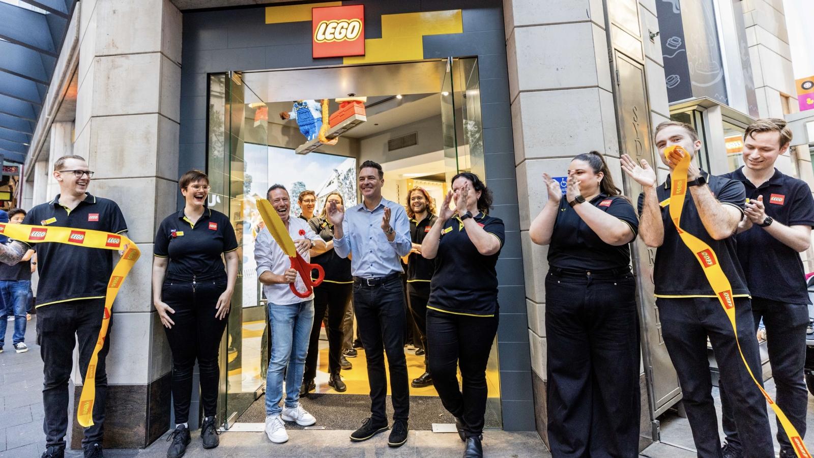 LEGO Store employees standing outside the Syndey Store.