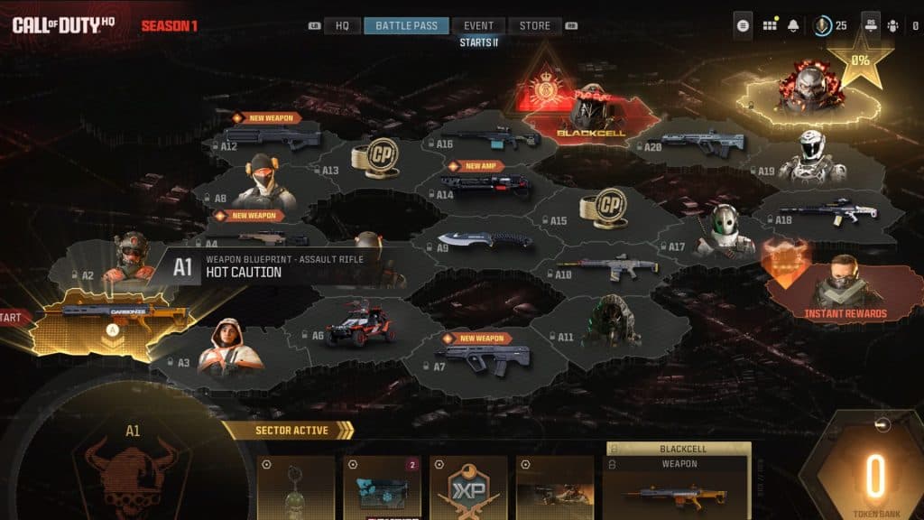 Screenshot of modern warfare 3 battle pass for season 1