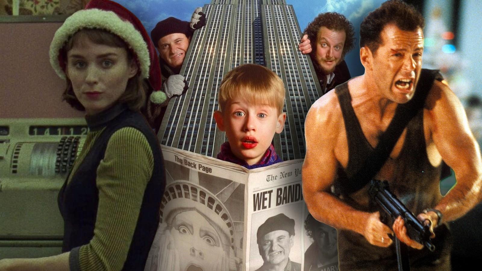 Stills from Carol, Home Alone 2, and Die Hard