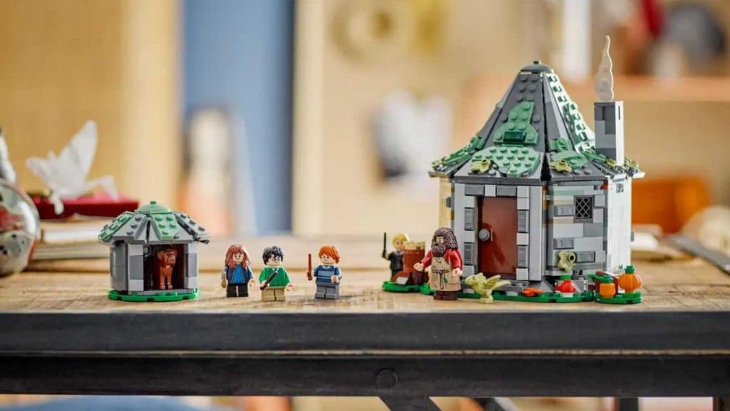 The new LEGO Harry Potter Hagrid’s Hut: An Unexpected Visit on display