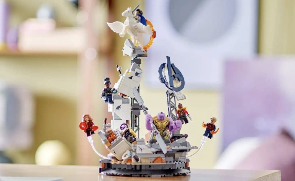 LEGO Marvel Endgame Final Battle set on display.