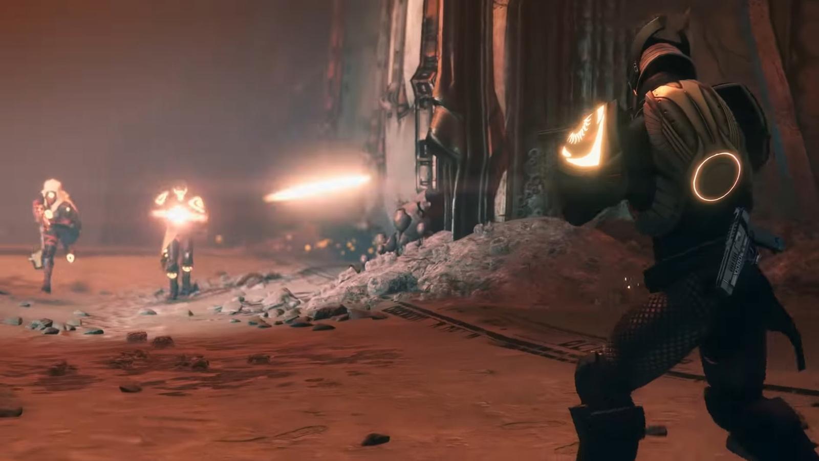 Destiny 2 guardians having a gunfight in Trials of Osiris.