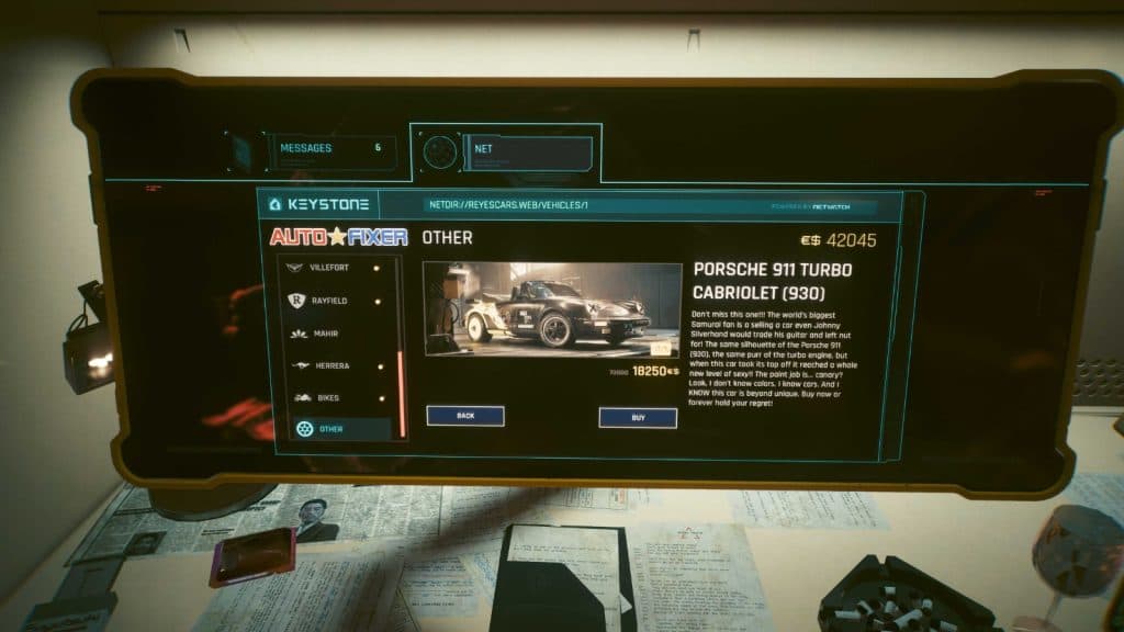 Autofixer website in Cyberpunk 2077