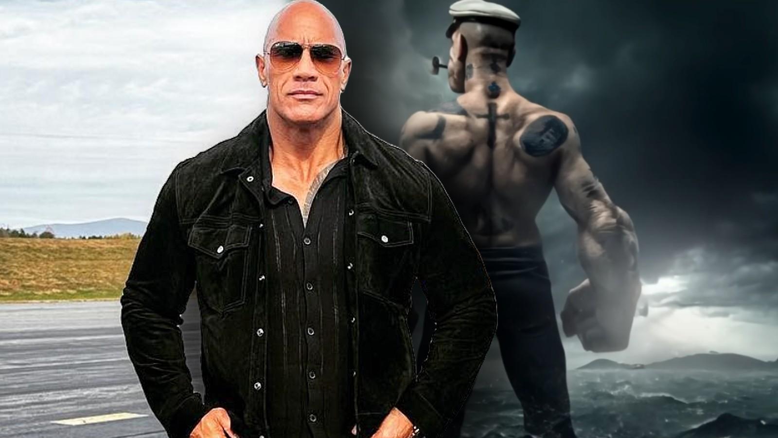 Dwayne 'The Rock' Johnson and the fake imagery from Popeye: The Sailor Man