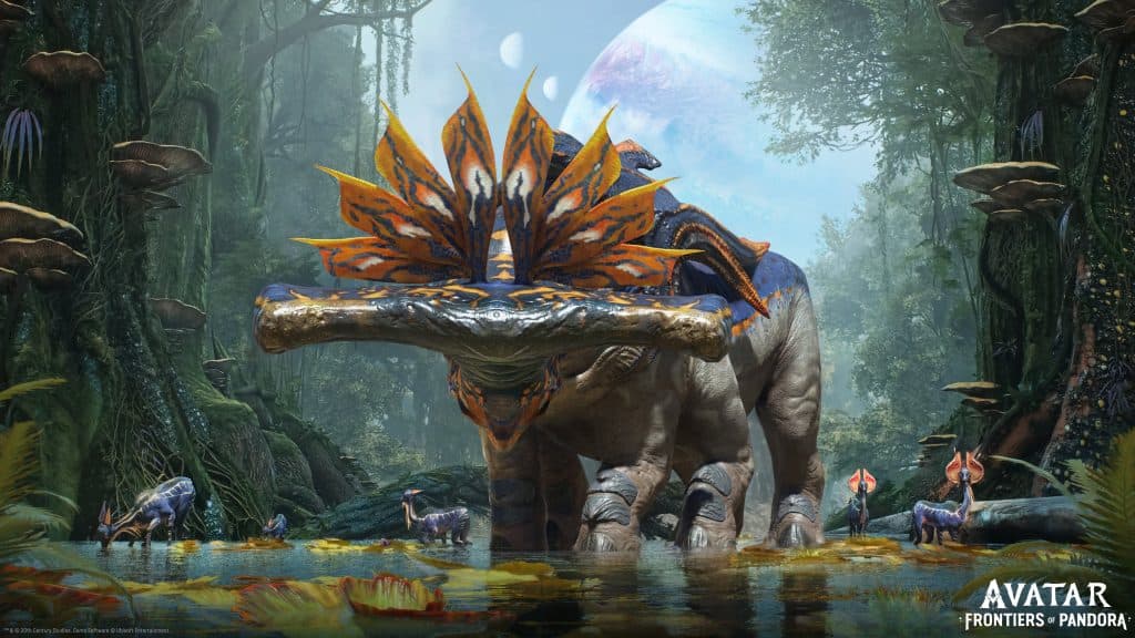 an alien rhino in Avatar: Frontiers of Pandora
