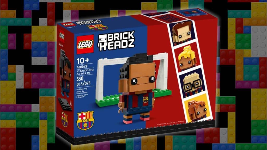 LEGO BrickHeadz FC Barcelona Go Brick Me set.