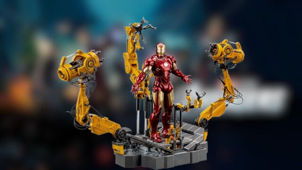 Iron Man MK4 Suit-Up Figure with Platform