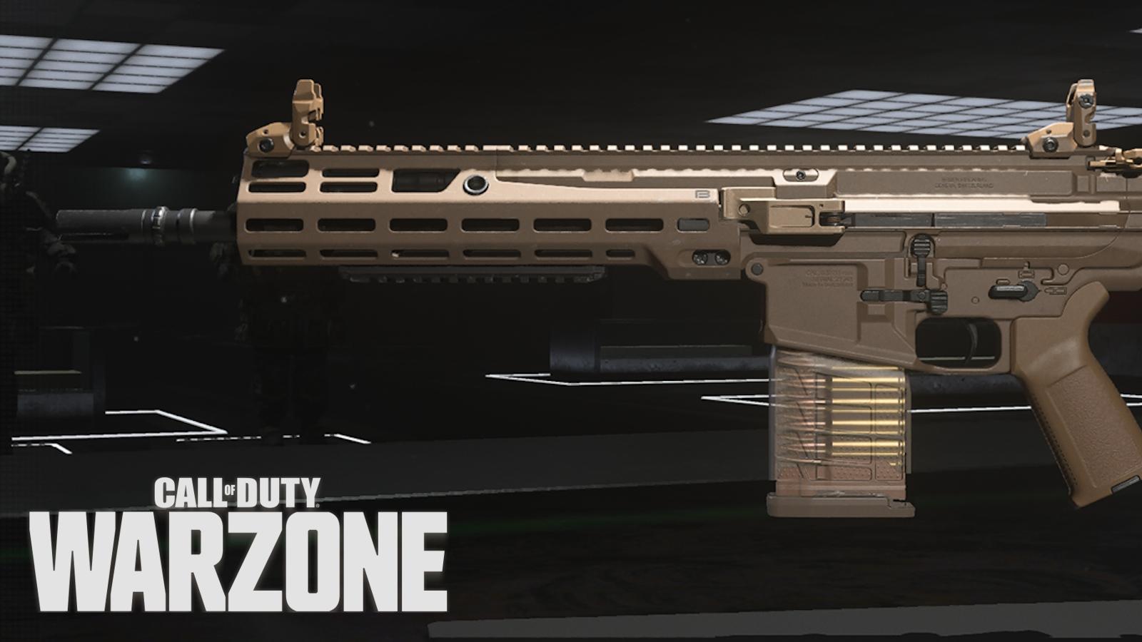Bas-B battle rifle with Call of Duty: Warzone logo.