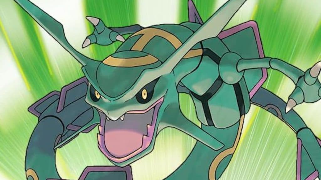 Rayquaza on the cover of Pokemon Emerald