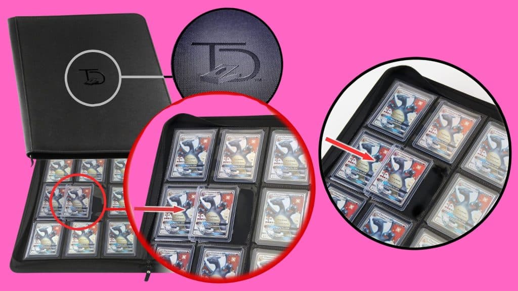 Pokemon Top Deck Binder showing Pokemon TCG card slabs loaded