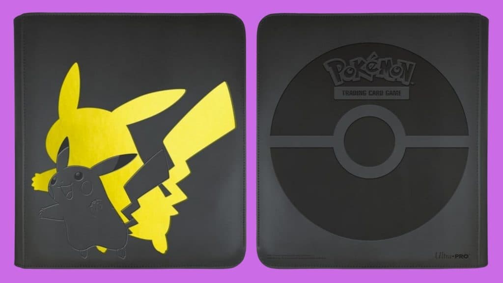 Pikachu pro Pokemon TCG binder front and back