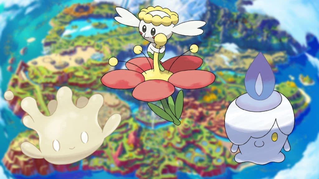 pokemon scarlet and violet map litwick milcery and flabebe
