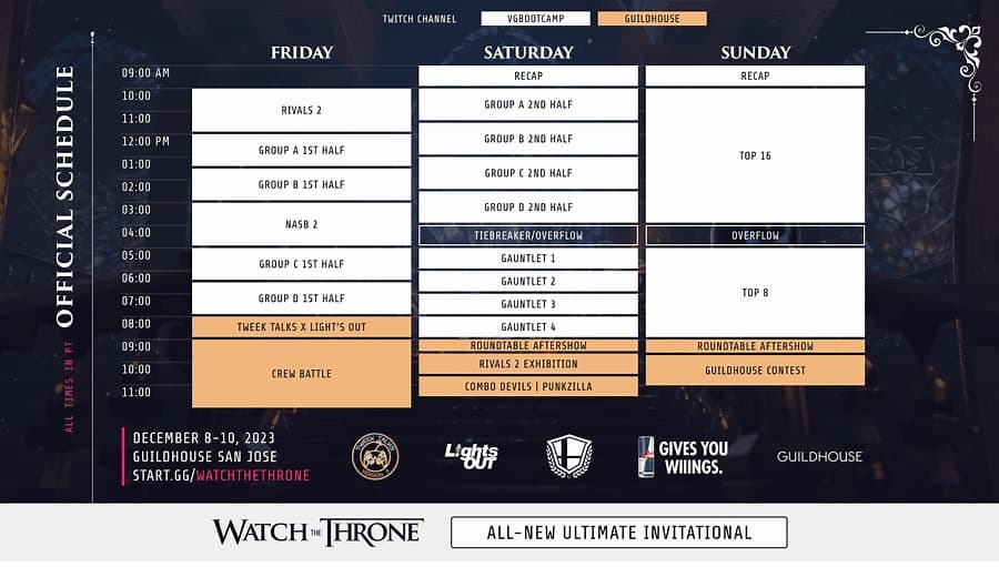watch the throne smash ultimate schedule