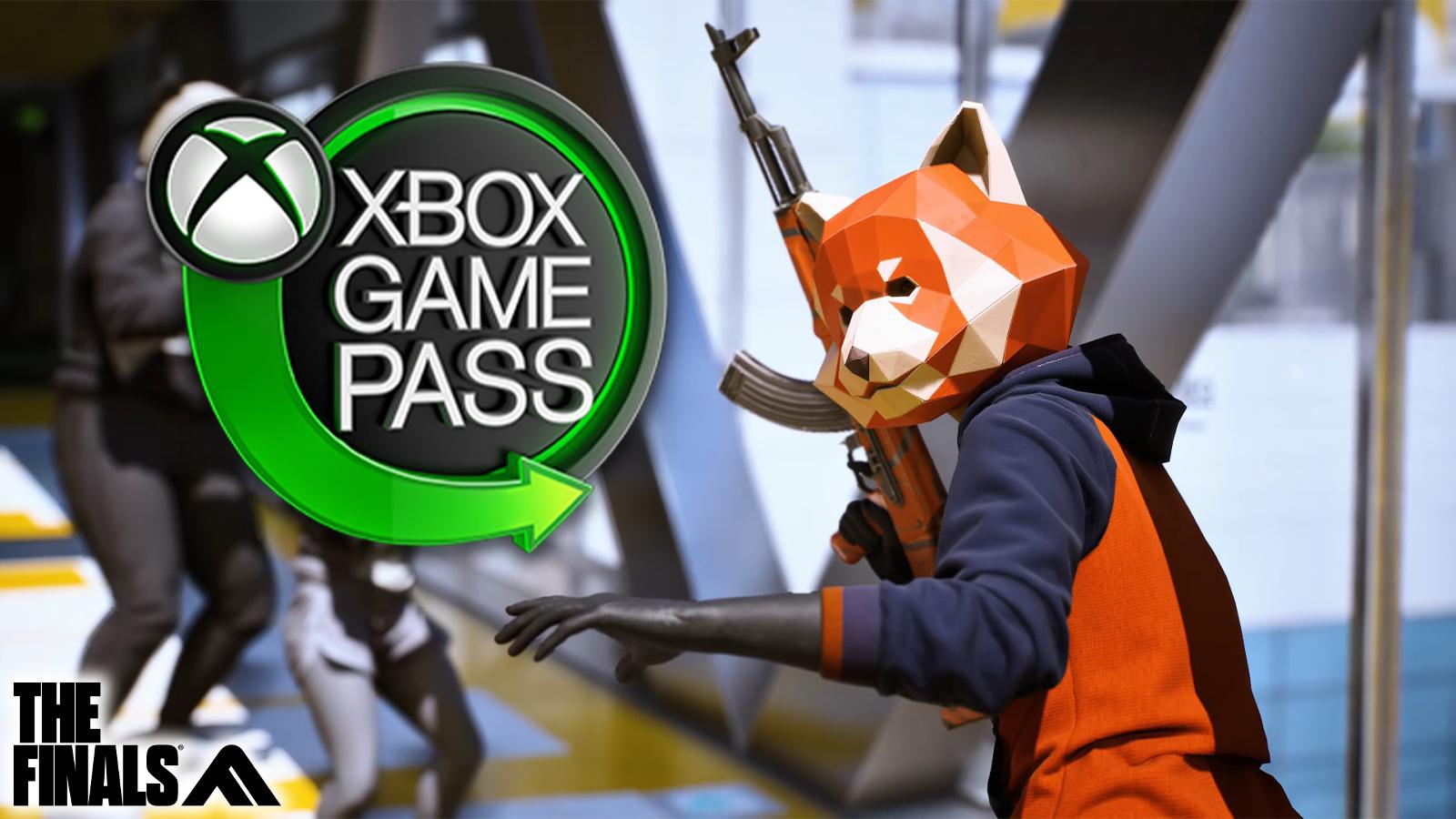 an image of a fox mask from The Finals and Xbox Game Pass logo