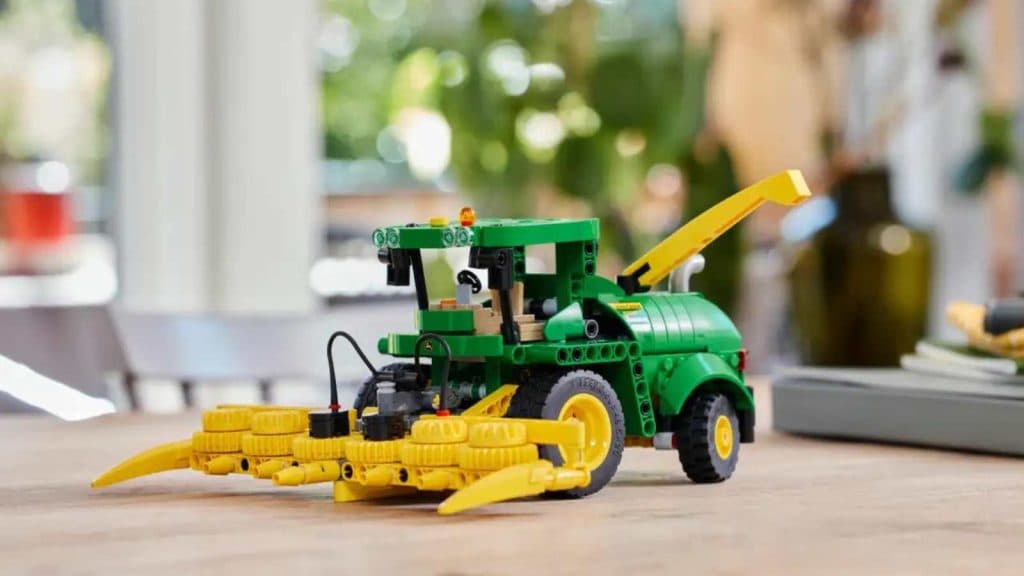 The LEGO Technic John Deere 9700 Forage Harvester on display