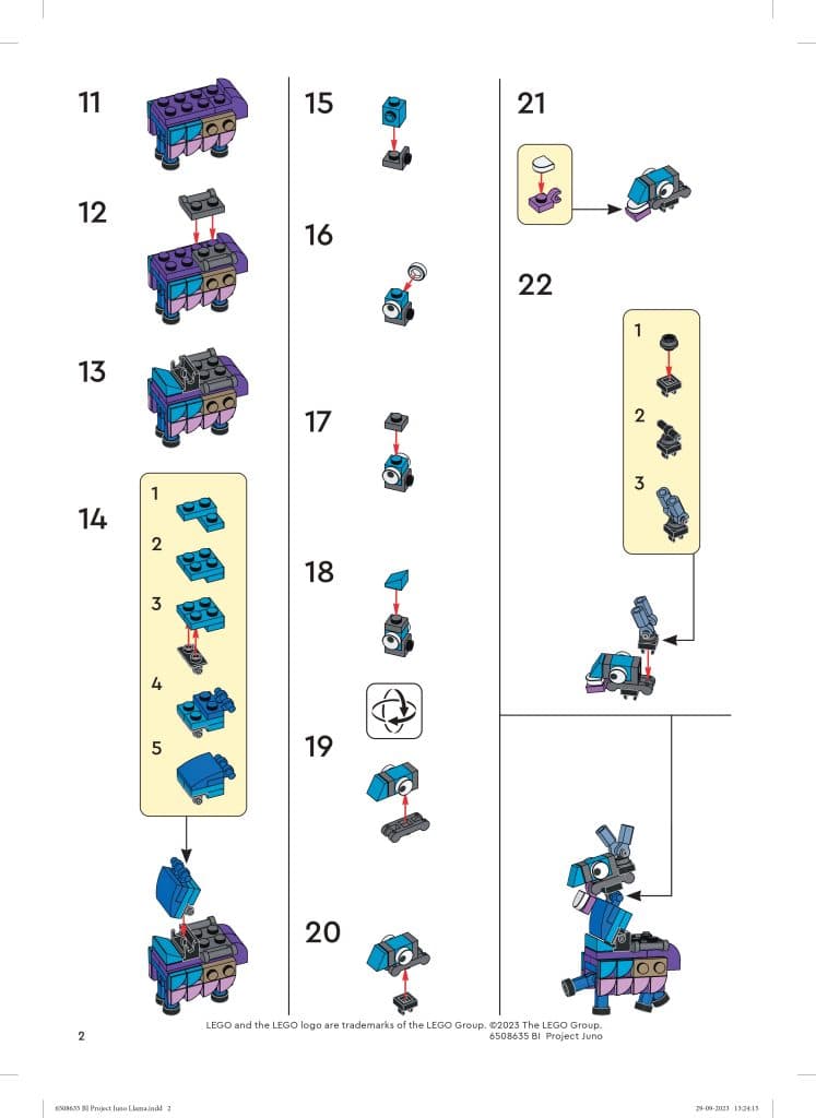 LEGO Fortnite Loot Llama instructions page 2