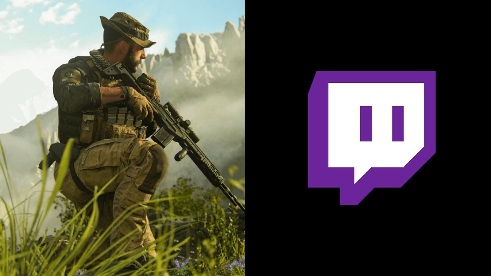 Price in Modern Warfare 3 with Twitch logo on black background