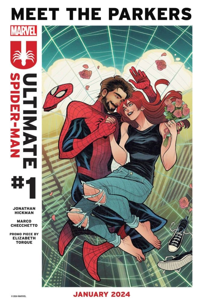 Ultimate Spider-Man #1 key art depicting Peter and Mary Jane