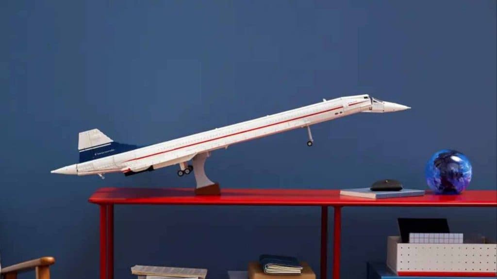 The LEGO Icons Concorde on display