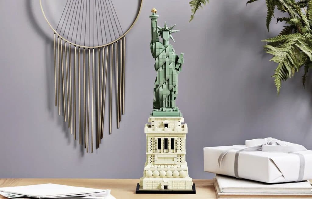 LEGO Architecture Statue of Liberty on display.