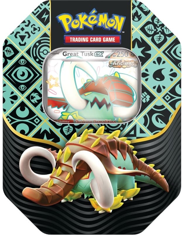 Paldean Fates Standard Pokemon TCG tin with Great Tusk