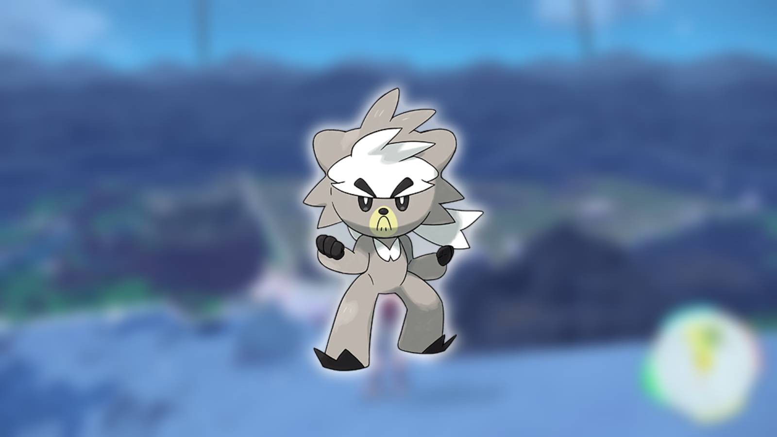 The Pokemon Kubfu appears against a blurred background