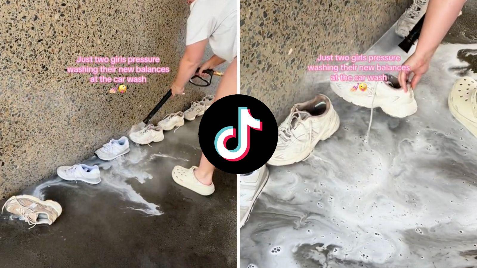 TikToker goes viral with 'genius' hack for cleaning white sneakers