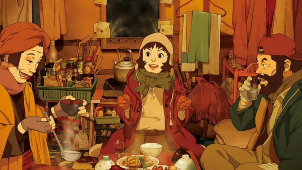 A screenshot from Tokyo Godfathers