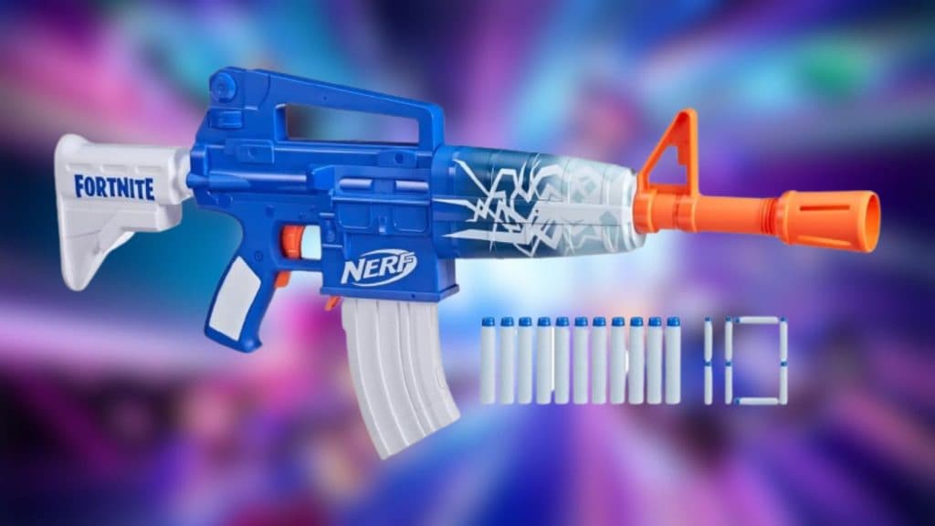 New Nerf Fortnite Blue Shock Blaster 10 Dart Clip 10 Elite Nerf Darts Kids  Toy