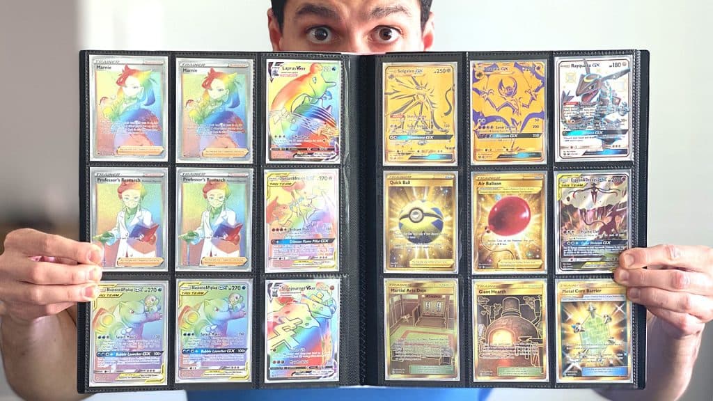 Popular YouTuber Leonhart holding expensive Pokemon cards