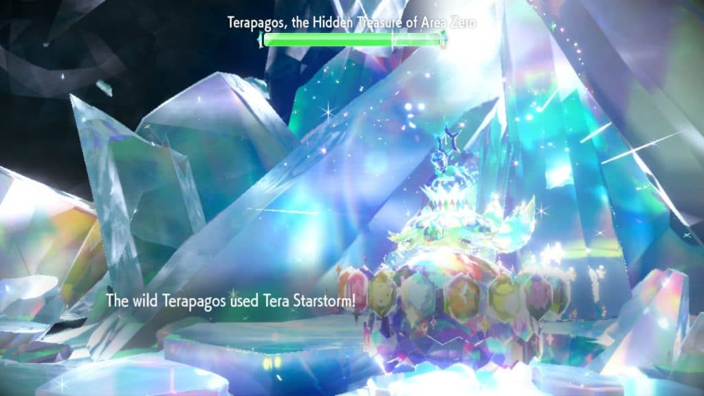 Stellar Terapagos battle in Pokemon Scarlet and Violet's Indigo Disk DLC