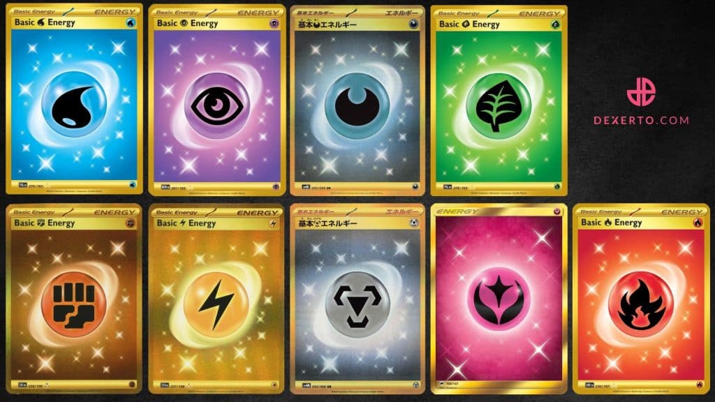 Golden Secret and Hyper Rare Basic Energy Pokemon TCG Cards