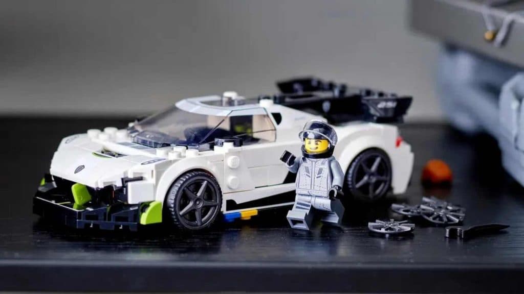The LEGO Speed Champions Koenigsegg Jesko on display