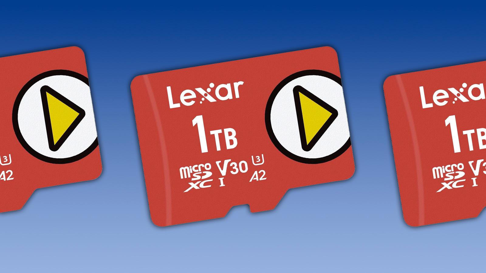 lexar microsd card on a blue background