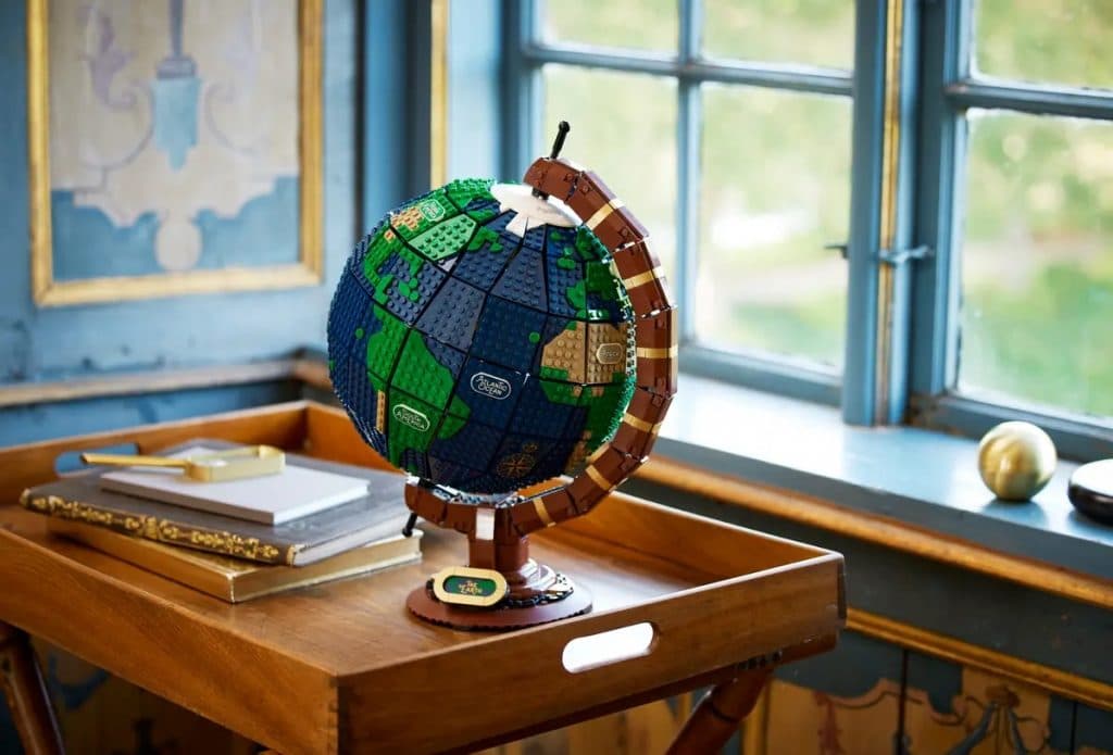 The LEGO Ideas The Globe on display