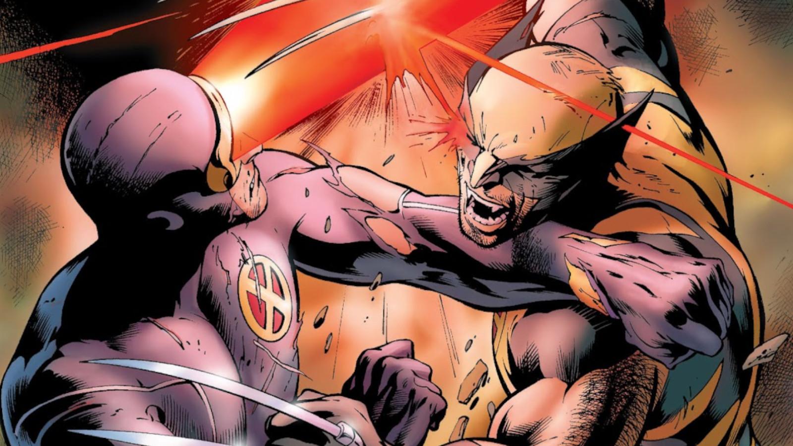 Wolverine fights Cyclops