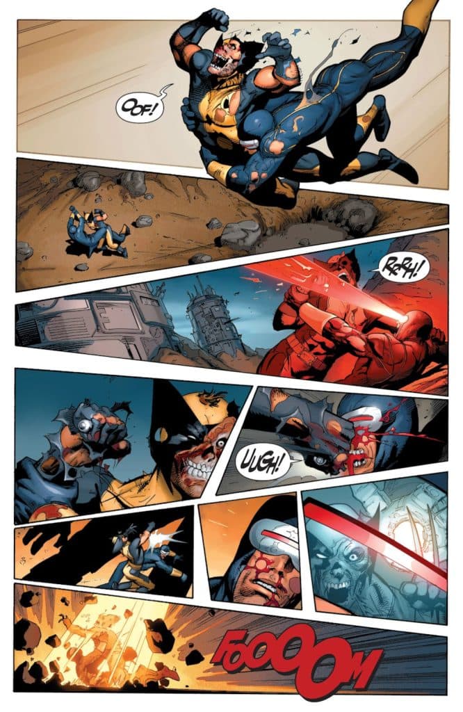 Wolverine and Cyclops fight in X-Men: Schism
