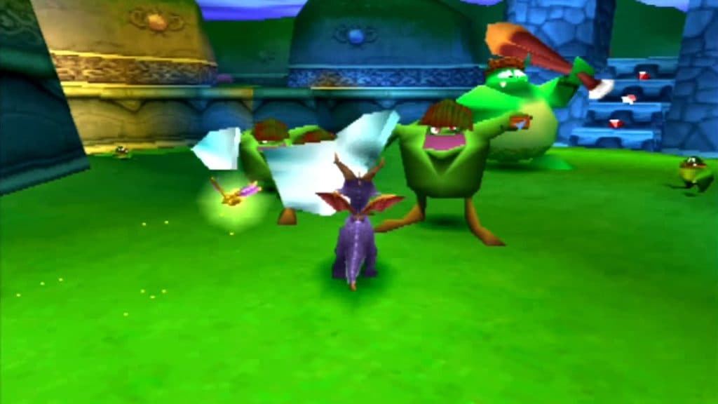 An image of Spyro the Dragon gameplay.