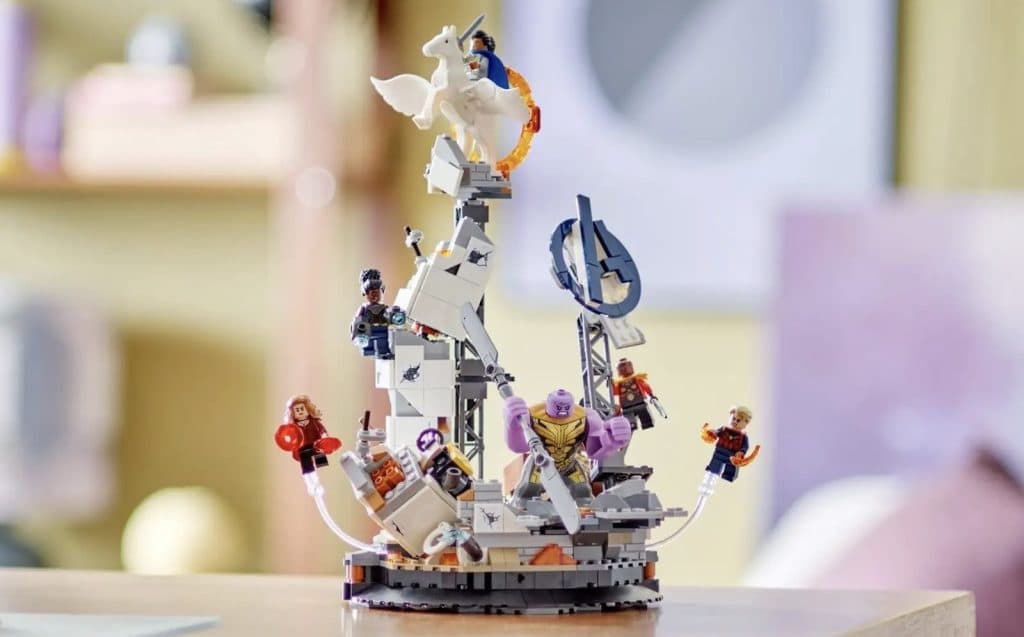 The LEGO Marvel Endgame Final Battle on display
