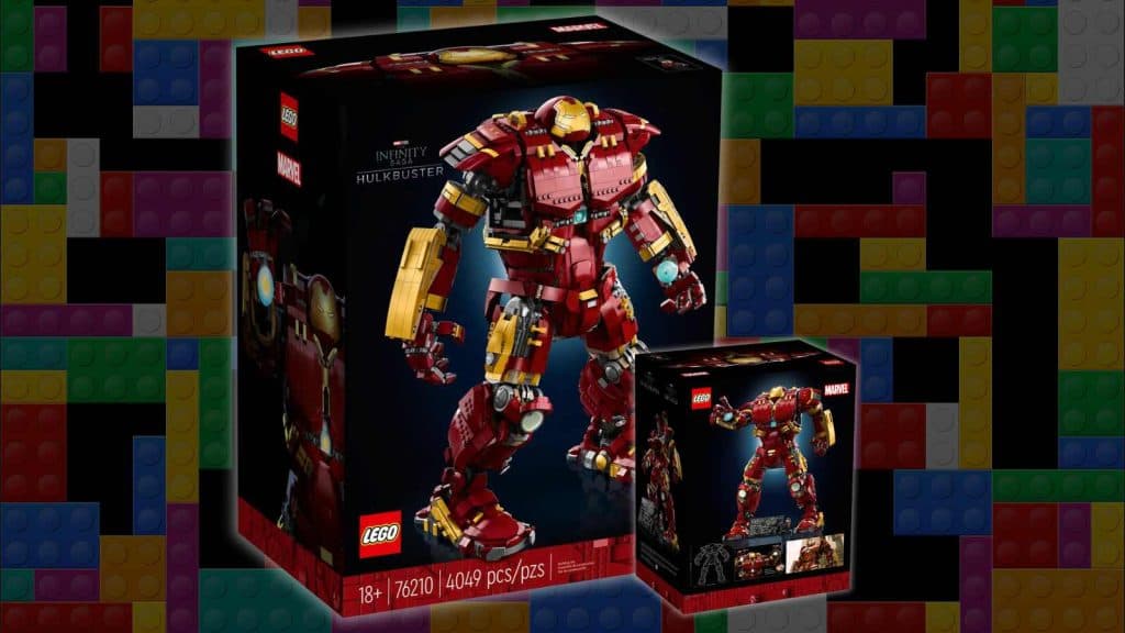 LEGO Marvel Hulkbuster on LEGO background