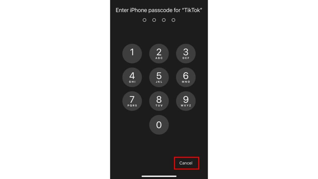tiktok passcode iphone