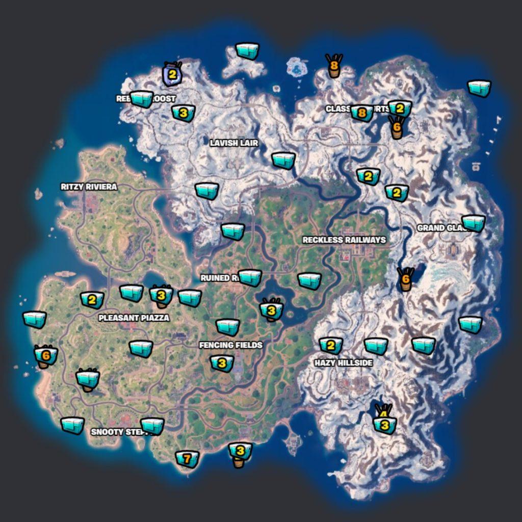 Location of Snowy Floppers in Fortnite