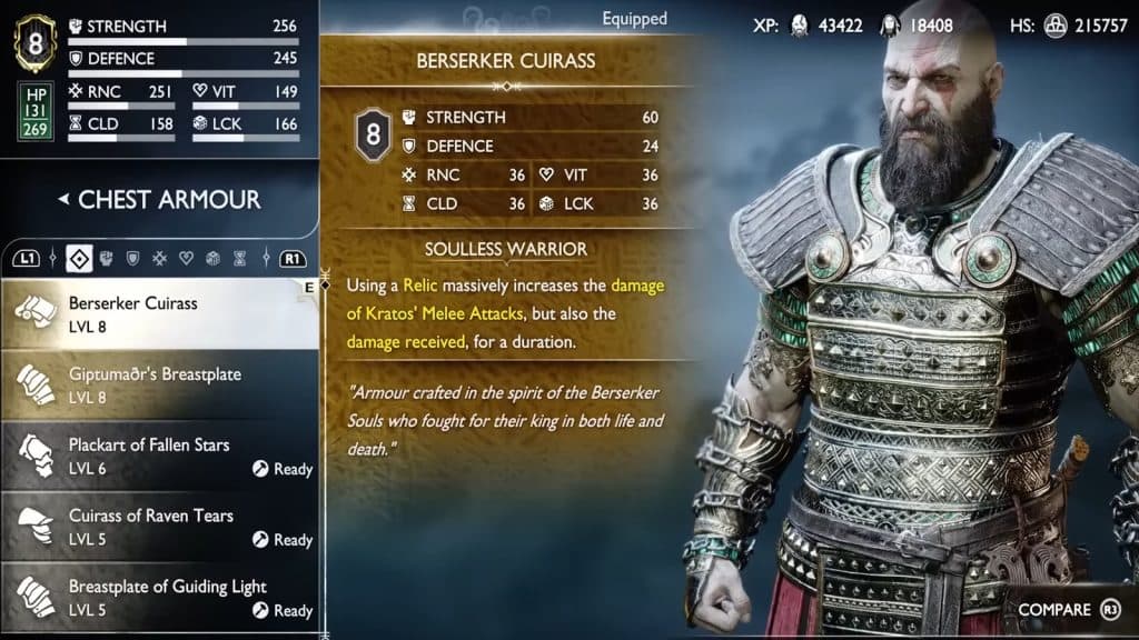 Berserker Armor Set god of war ragnarok