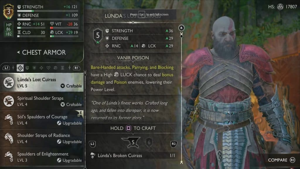 Lunda's Lost Armor Set god of war ragnarok